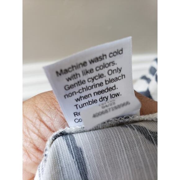 Nine West Top Blouse Women's XL White Black Zebra Print Sleeveless Keyhole Back - Picture 7 of 10